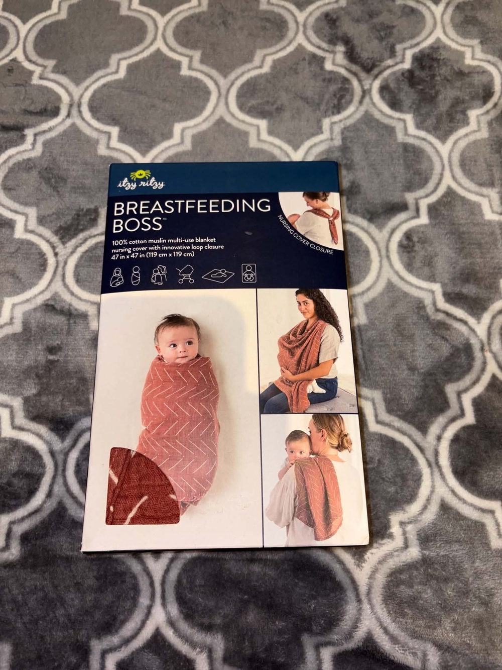 Itzy Ritzy Breastfeeding Boss Nursing Cover - Rust/Coral